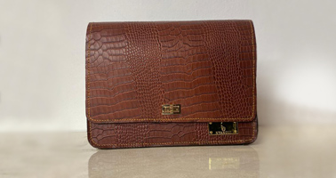 Leather Bag with African Motif