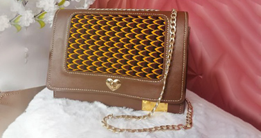 Leatherette and waxed handbag
